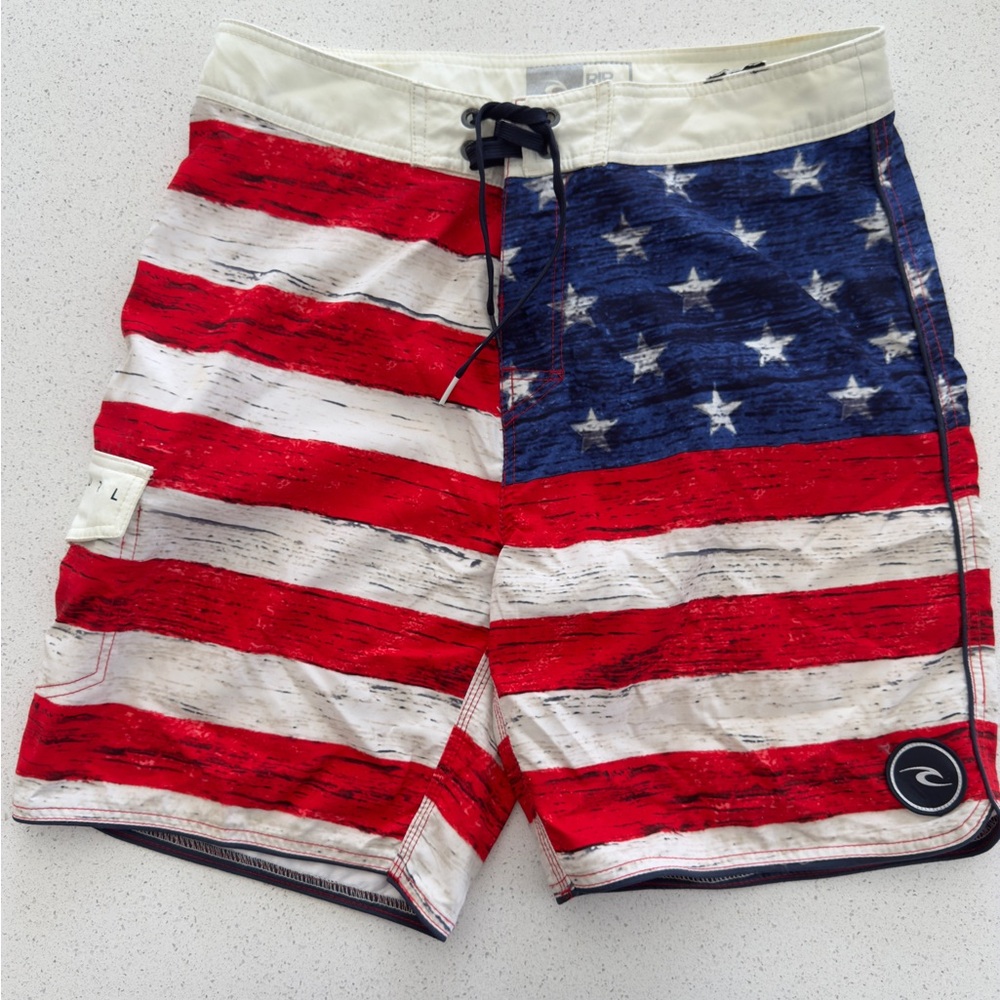 Rip Curl Men's Patriotic Board Shorts - Red, White, and Blue